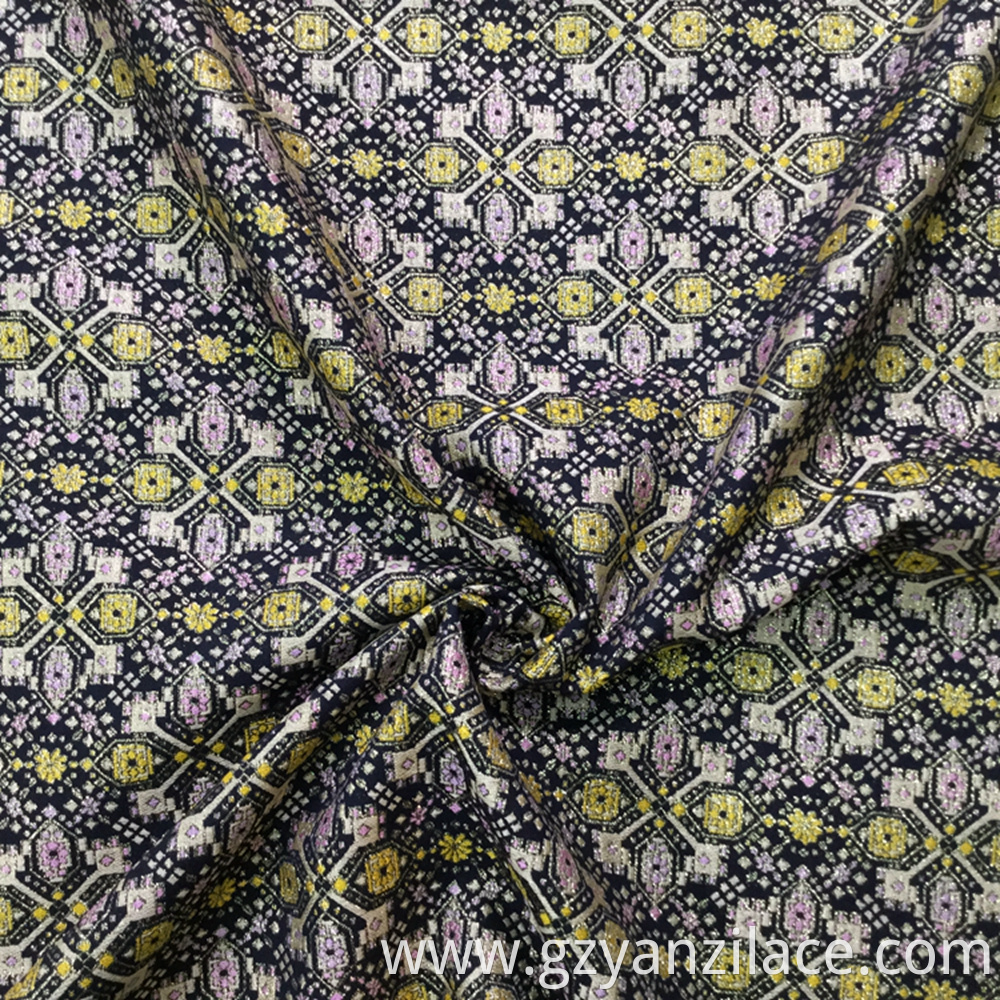 Black and Gold Jacquard Fabric